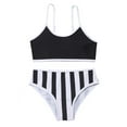 thumbnail image 1 of LOVEBAY 8-12Y Kids Girls 2-Piece Swimsuit Striped Cami Crop Top+Bikini Bottoms Padded Beachwear Summer Hawaiian Swimwear, 1 of 6