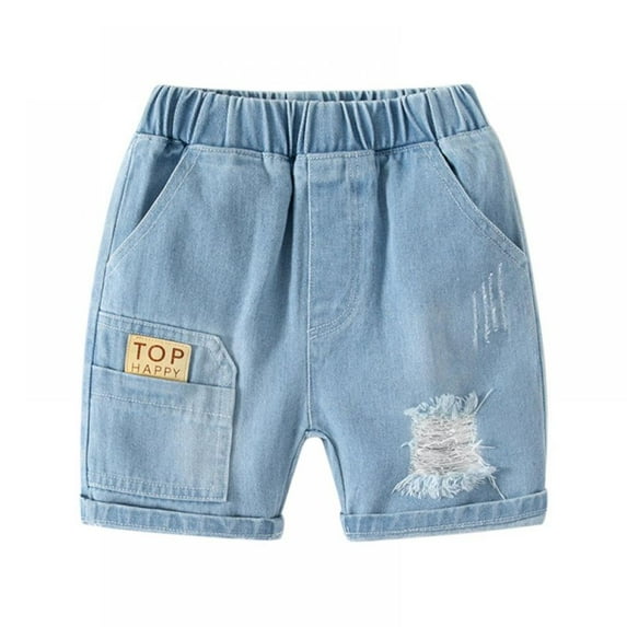 LOVEBAY Baby Boys Shorts Toddlers Denim Jeans Shorts Elastic Waist Summer Casual Short Pants,Size 4-5 Years