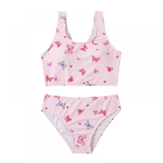LOVEBAY Baby Girl Bathing Suit Toddler Girls Two Piece Swimsuit Halter Top Bikini Bottoms Quick Dry Swimming Suit 7-8 Years