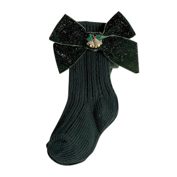 LOVEBAY Baby Girls Boys Socks Toddler Bow Socks Kids Stockings Baby Socks Thick Winter Socks with Grips for Baby Kids Xmas Holiday Socks