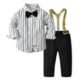 thumbnail image 1 of LOVEBAY Boys Gentleman Outfits Suit Set Bowtie Shirts Suspenders Pants Toddler Dress Suits Boy Wedding Suit Sets, 1 of 9