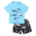 thumbnail image 1 of LOVEBAY Boys Swimsuits Set Two Piece Sunsuit Swimwear Bathing Suit Quick Dry Short Sleeve Swimwear Rash Guard for Kids, Size 4-5 Years, 1 of 4