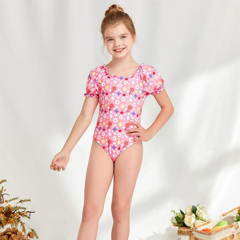 LOV Girl's Cute 3 Piece Floral Bathing Suit Swimwear Bikini Swimsuit  9-10 Years