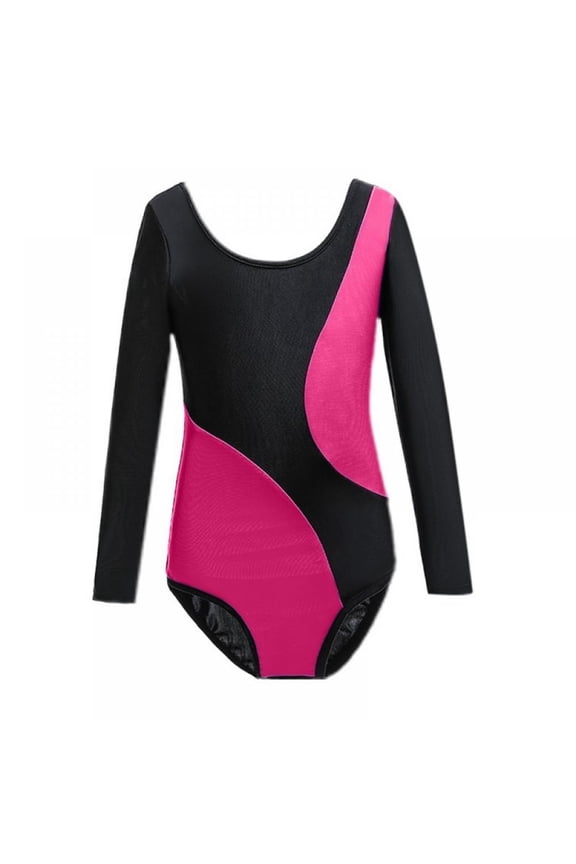 Gymnastics Leotards for Girls Ballet Dance Long Sleeve Leotard Outfits for Kids Athletic Dancewear 3-14T