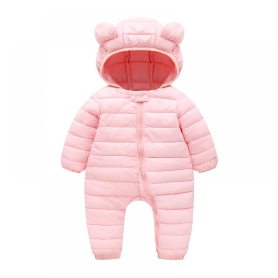 LOVEBAY Infant Down Cotton Snowsuits Hoodie Jumpsuits Kids Clearance Winter Coats Toddler Cotton Romper Winter Coat Zipper Snow Suit