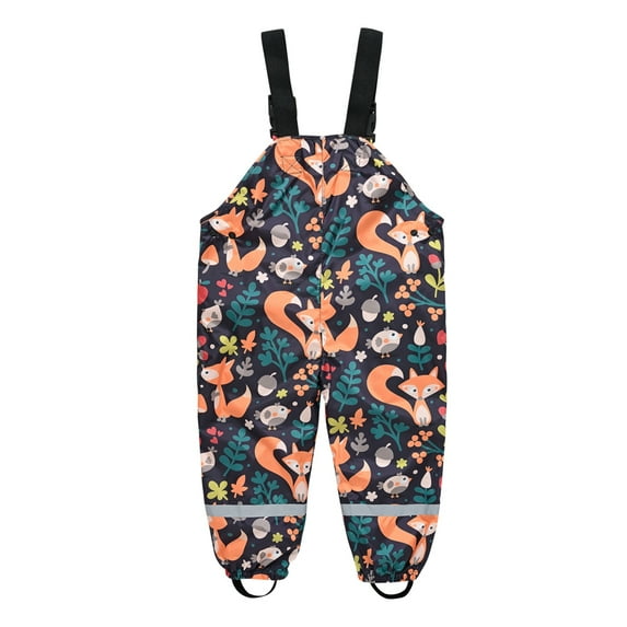 LOVEBAY Kids Waterproof Suspender Rain Pant Lightweight Windproof Outdoor Rain Bib Pants 2-11Years