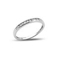 thumbnail image 1 of LOVEBLING 0.20 Carats (ctw) 10K White Gold 11-Stone Diamond Womens Wedding Anniversary Band Ring, Channel Setting (5), 1 of 4