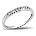 thumbnail image 1 of LOVEBLING 0.20 Carats (ctw) 10K White Gold 11-Stone Diamond Womens Wedding Anniversary Band Ring, Channel Setting (7.5), 1 of 4