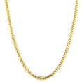 thumbnail image 1 of LOVEBLING 10K Yellow Gold 2.5mm Palm Round Wheat Franco Chain Necklace with Lobster Lock (16), 1 of 3