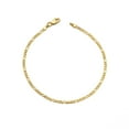 thumbnail image 1 of LOVEBLING 10K Yellow Gold 2mm Solid Figaro Chain Bracelet W/Lobster Lock (8.5"), 1 of 5