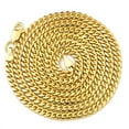 thumbnail image 1 of LOVEBLING 10K Yellow Gold 3.5mm Solid Miami Cuban Link Chain Necklace (20"), 1 of 6