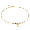 thumbnail image 1 of LOVEBLING 10K Yellow Gold .50mm Diamond Cut Rolo Chain w/Teddy Bear Charm Anklet Adjustable 9" to 10" (#9), 1 of 5