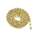 thumbnail image 1 of LOVEBLING 10K Yellow Gold 5mm Diamond Cut Rope Chain Necklace (24"), 1 of 2