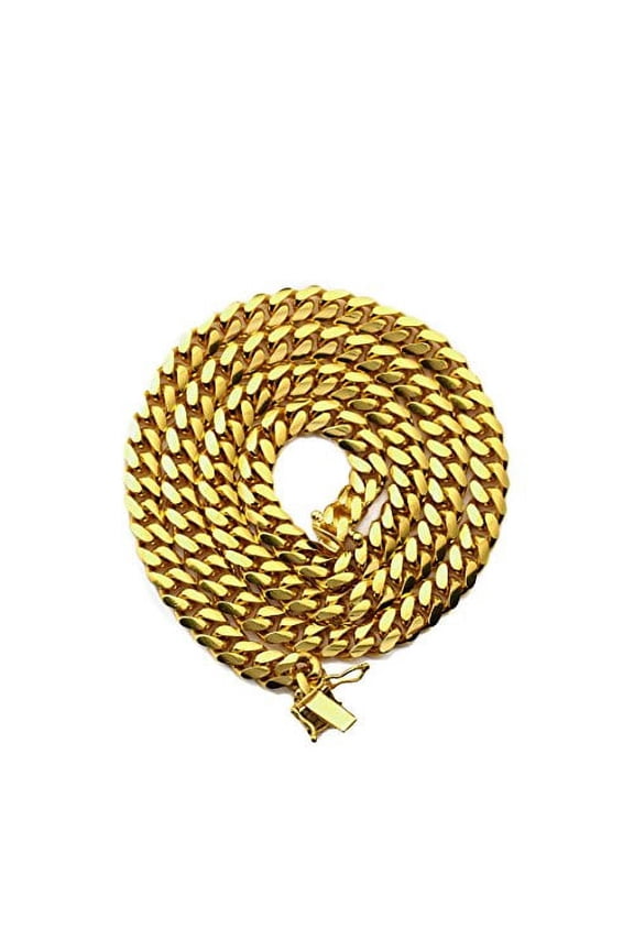 10K Yellow Gold 6mm Solid Miami Cuban Link Chain Necklace w/Box Lock (24")