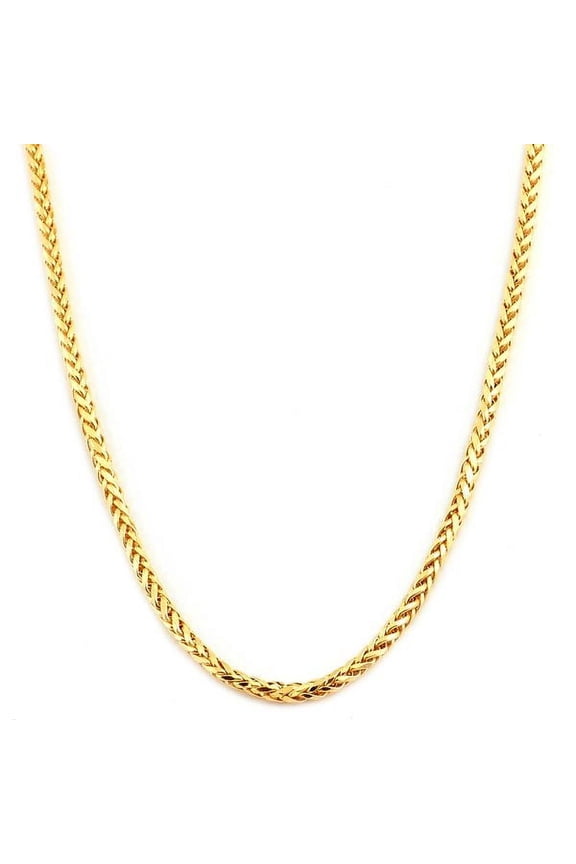 14K Yellow Gold 2.5mm Palm Chain Necklace with Lobster Lock (16")