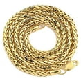 thumbnail image 1 of LOVEBLING 14K Yellow Gold 3mm Palm Round Wheat Franco Chain Necklace with Lobster Lock (Available in 16"- 30") (16"), 1 of 1