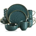 thumbnail image 1 of LOVECASA, 16-Piece Stoneware Dinnerware Sets, Dark Green and Gold Dinner Set, for 4 People, 1 of 9