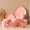 thumbnail image 1 of LOVECASA, Series Sweet, 16-Piece Porcelain Dinnerware Set, Pink Dinner Set, Service for 4, 1 of 8