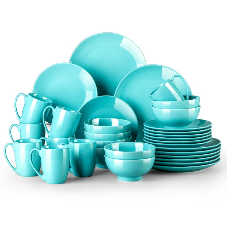 Mainstays Aqua Rainforest 16Pieces Round Dinnerware Set, 60 OFF