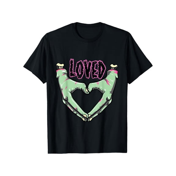 LOVED Creepy Monster Hands Heart Pastel Goth Valentines Day T-Shirt, 100%Cotton, S-XXXL, Valentines Day T-Shirt for Men, 180g Weight Round-Neck