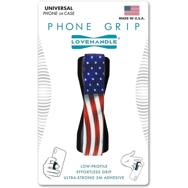 LOVEHANDLE Phone Grip with American Wavy Flag Design Universal Phone