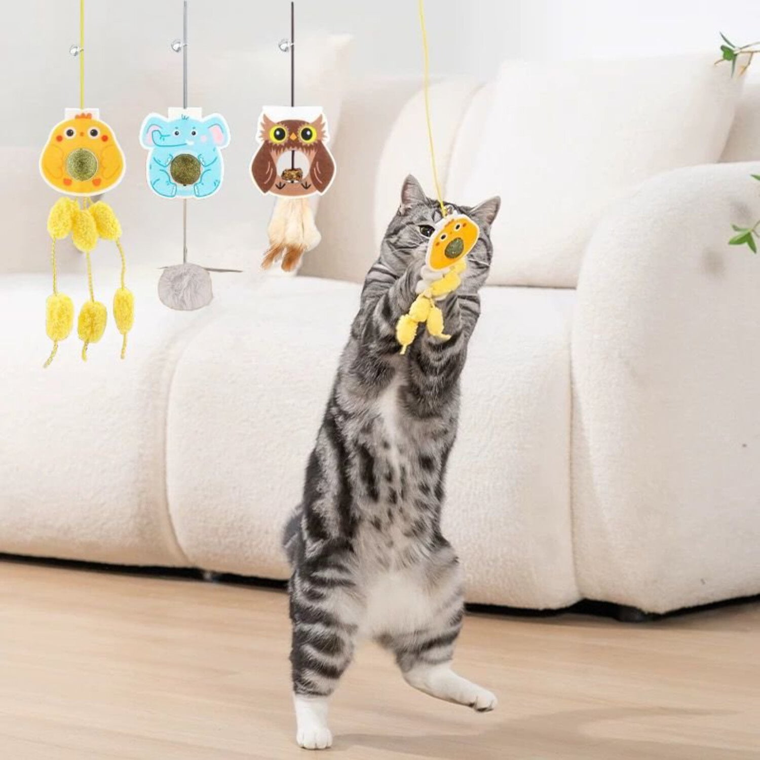 Hanging Cat Toys PURRfect Leather Bouncer Toy Cats Go Nuts For
