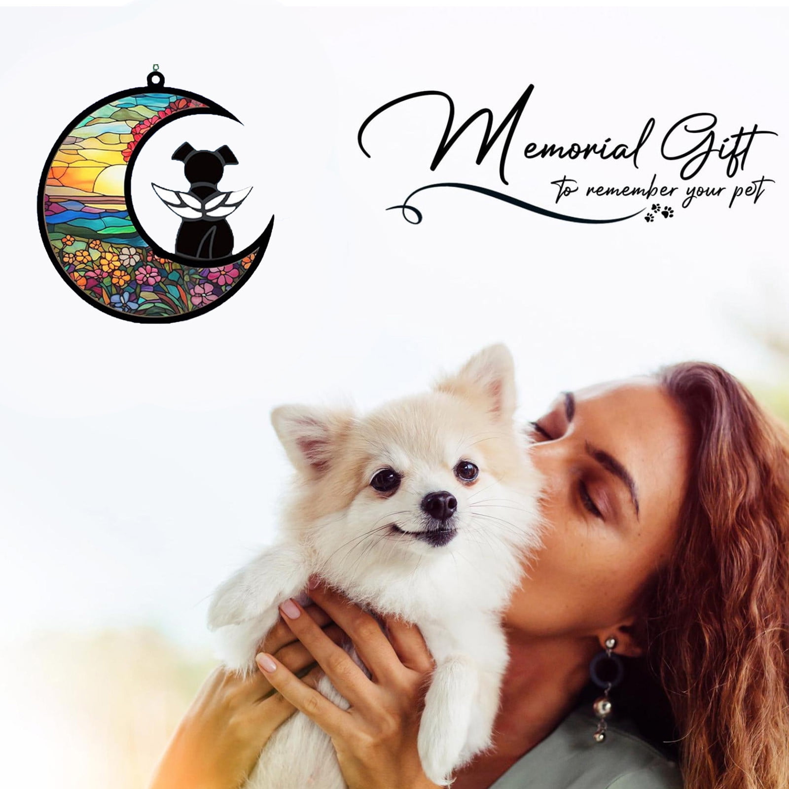 LOVELYPOD DIY Dog Ornament Suncatcher Memorial For Dog Lovers A Black