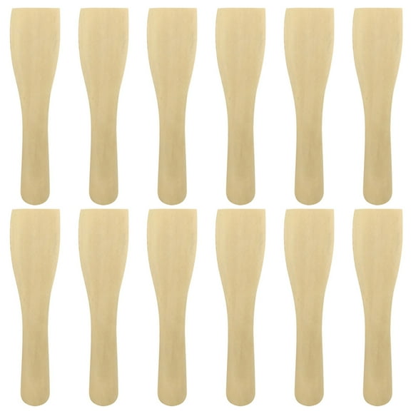 LOVERLYZ 1 Set 20 Pcs Non-stick Wooden Spatulas Small Turners Cooking Shovels (Log Color)