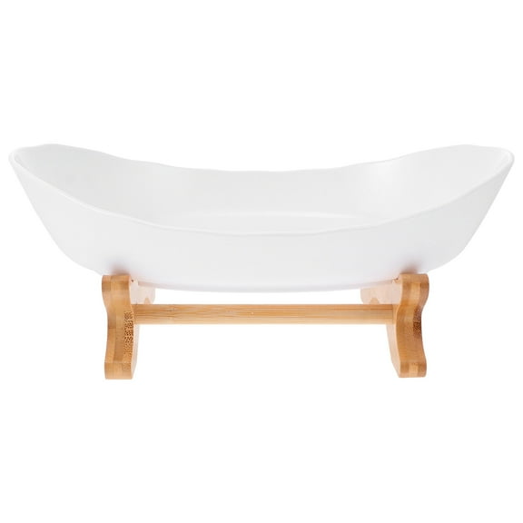 Beautiful Oval Plastic Fruit Snack Plate for Storage White Large Capacity Multipurpose 1 Set