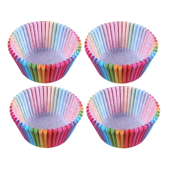 LOVERLYZ 200 Pcs Heat Resistant Cupcake Wrappers Round Muffin CupCake Paper Cup Baking Material (As Shown)