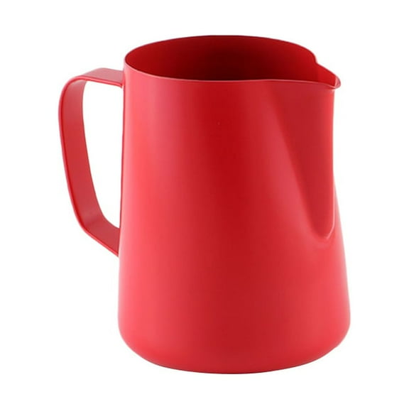 LOVERLYZ 400ml Non-Stick Stainless Steel Milk Steaming and Frothing Pitcher (Red)