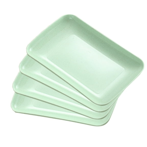 LOVERLYZ 4pcs Dishes Household Dinner Plate Food Plate Microwave Oven Available Eco-friendly Home Kitchen Utensils (Green)