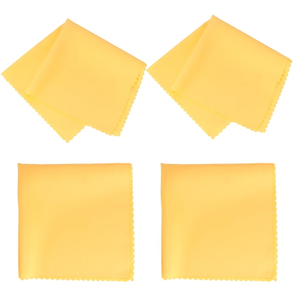 LOVERLYZ 4pcs Solid Color Napkin Cloth Simple Style Table Cloth Tableware Pad Placemat for Home Restaurant Hotel (Golden)
