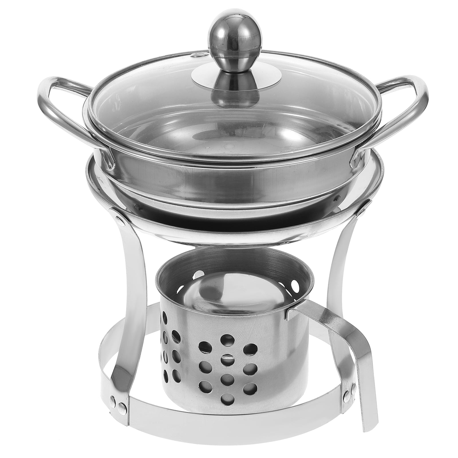 LOVERLYZ Outdoor Home Stainless Steel Alcohol Stove Portable Hot Pot Alcohol Burner Kit