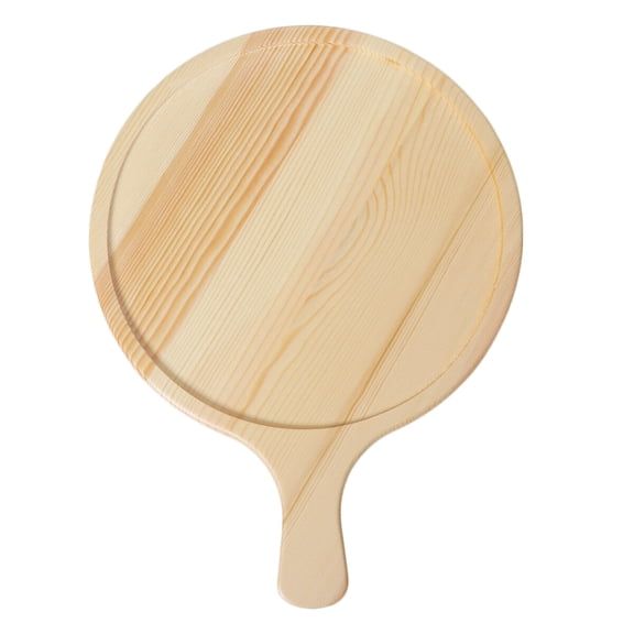 LOVERLYZ Round Pine Wood Tray with Handle Creative Dinner Plate Serving Trays for Pizza Breads Pastry (11inch)