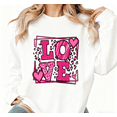 thumbnail image 1 of LOVES Sweet & Edgy Sweatshirt - LOVE Leopard Hearts Print Long Seeves Tops - Pink Animal Mix for Bold Valentine's Date & Street Pullover, 1 of 5