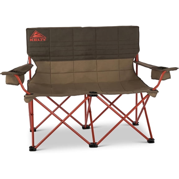 Kelty Loveseat Oversized 2-Person Heavy Duty Folding Camp Chair, Double Seat for Soccer Games, Tailgating, Beach Days (Regular Height/Bungee)
