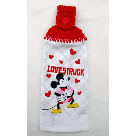 LOVESTRUCK - RED TRUE LOVE - MICK LOVE - CROCHET TOP HANGING KITCHEN TOWEL