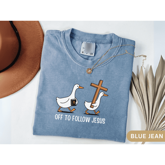 LOVETEE Christian Shirt Goose Shirt Comfort Colors Funny Tee Jesus Christ Shirt Youth Group Gift Teen Confirmation Gift, Graphite 4XL