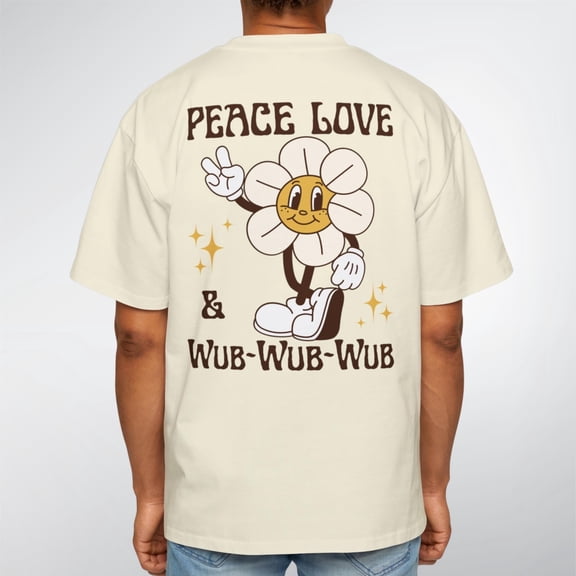 LOVETEE Dubstep Shirt, Rave Outfit, Peace Love Wub Wub Wub Bass T-Shirt, Daisy Shirt, EDM Music Festival Outfit, Comfort Colors®, Pepper L