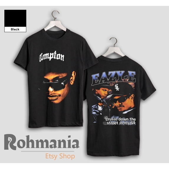 LOVETEE Eazy E T-Shirt, 90s Retro Rap Hip Hop Music Fan Shirt, Comfort Colors®, Pepper L