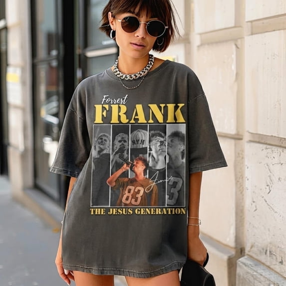LOVETEE Frank Forrest The Jesus Generation Graphic Tee – Vintage Style Concert Shirt, Black S