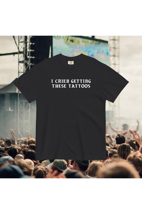 Funny Tattoo Shirt, Gothic Font Tee, Inked Crybabies, Warped Tour 2025 Scene Core Pop Punk, Moss S