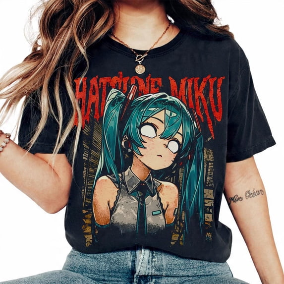 LOVETEE Hatsune Miku T-Shirt, Dark Heather S
