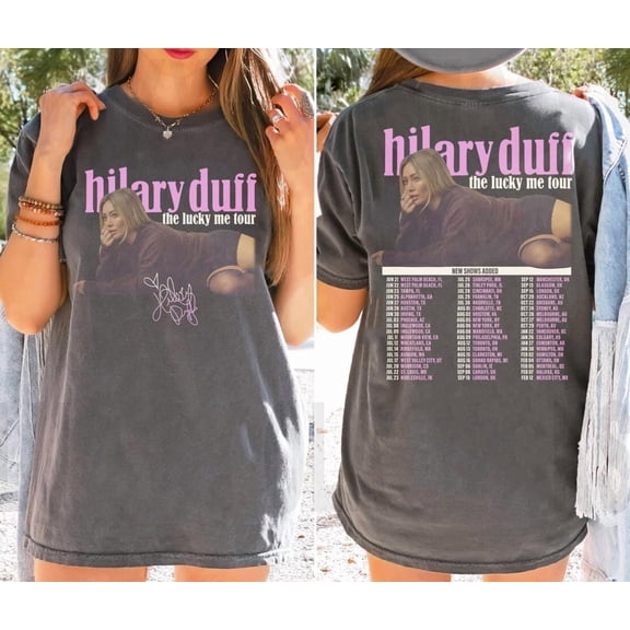LOVETEE Hilary Duff Lucky Me Tour 2026 T-Shirt, hilary duff shirt, lucky me tour Shirt, Celebrity Fan Tee, Music Concert Gift, Black S
