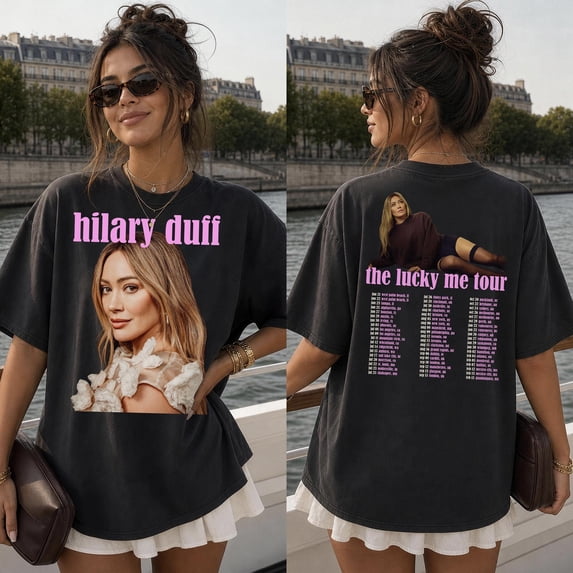 LOVETEE Hilary Duff Lucky Me Tour 2026 Tee, Y2K Comfort Colors® Tee, Lizzie McGuire, Pepper XL