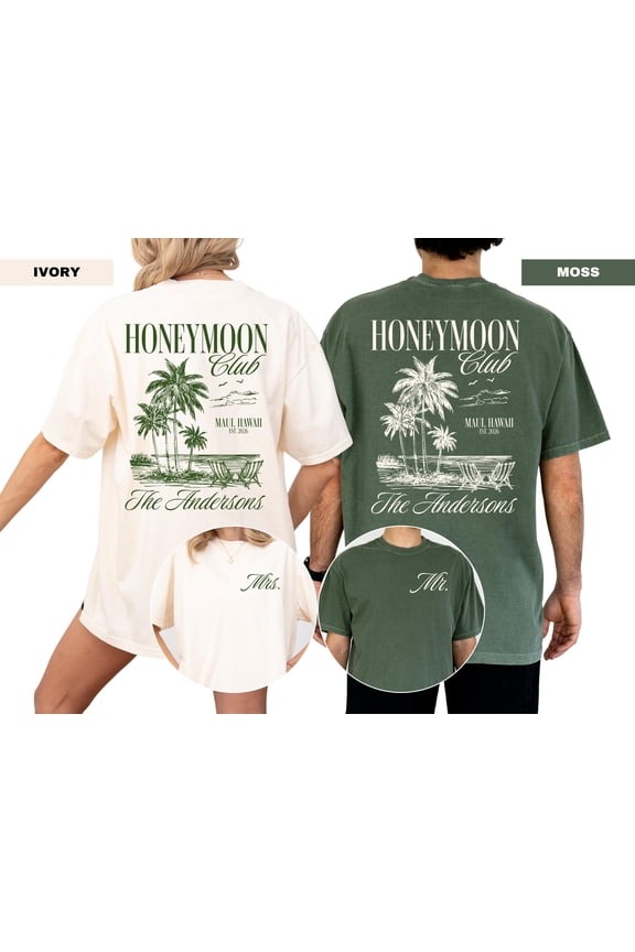 Honeymoon Club Shirt, Mr and Mrs Shirts, Newlywed Wedding Shirt, Just Married Shirt, Wife and Husband Shirt, Seafoam 4XL