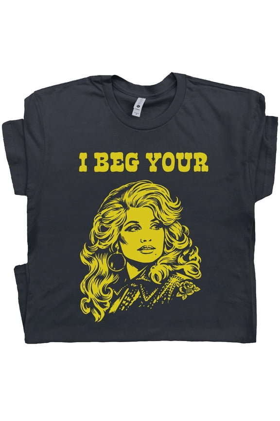 I Beg Your Parton Shirt Vintage Country Music T Shirt Retro Nashville Tshirt Cute Saying Cool Cowgirl Graphic Tee, Navy S