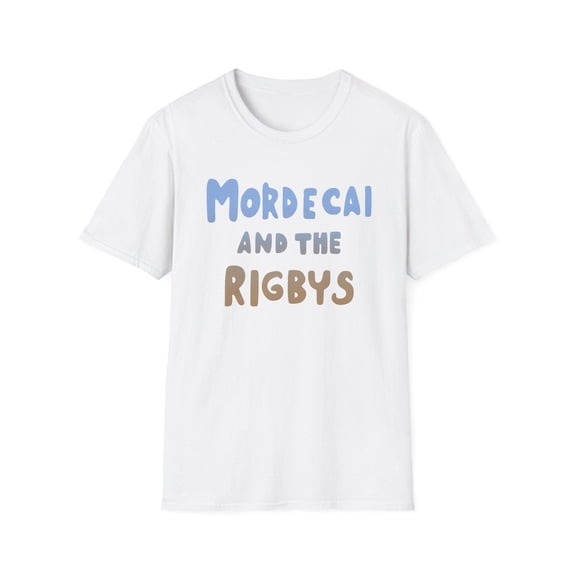 LOVETEE Mordecai and the Rigbys Band Tee, Regular Show Graphic T-Shirt, Softstyle, Navy S