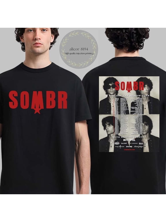 Sombr You Are The Reason Tour 2026 North America Two Sided T-Shirt, Black M